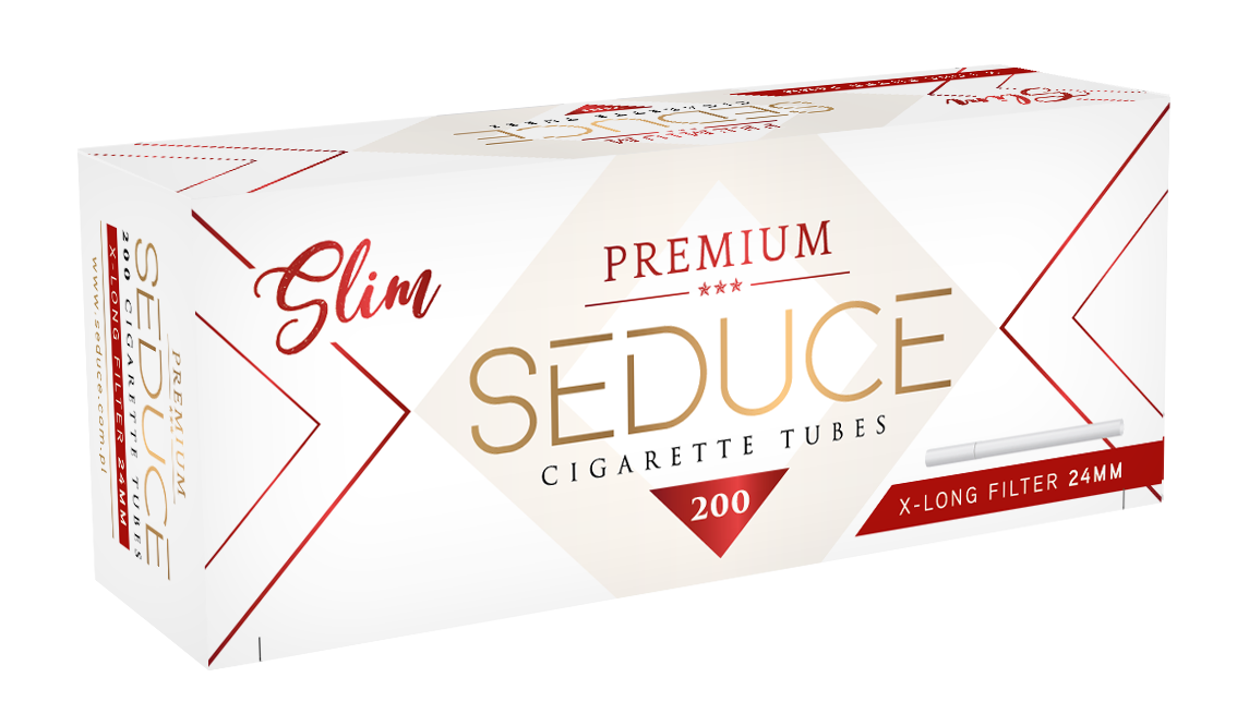 Seduce Slim White Cigarette Tubes 200 Cork