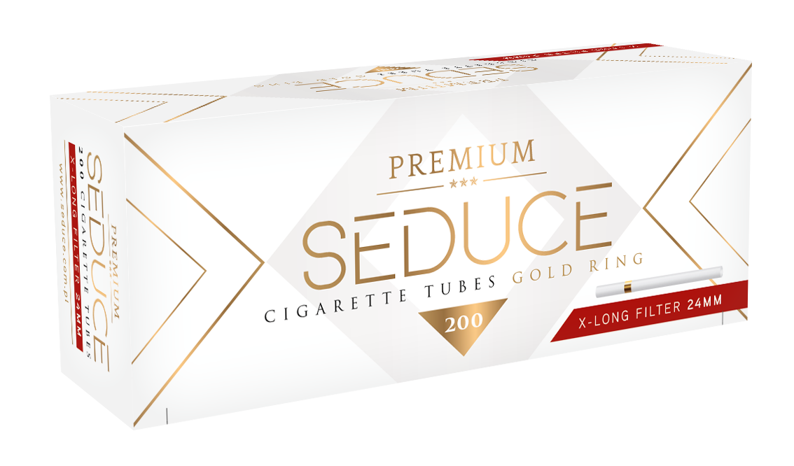 Seduce White Cigarette Filter Tubes With Gold Ring