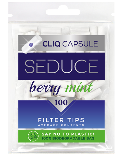 Berry Mint Capsule Slim Cigarette Filter Tips Packed in Biodegradable Bags