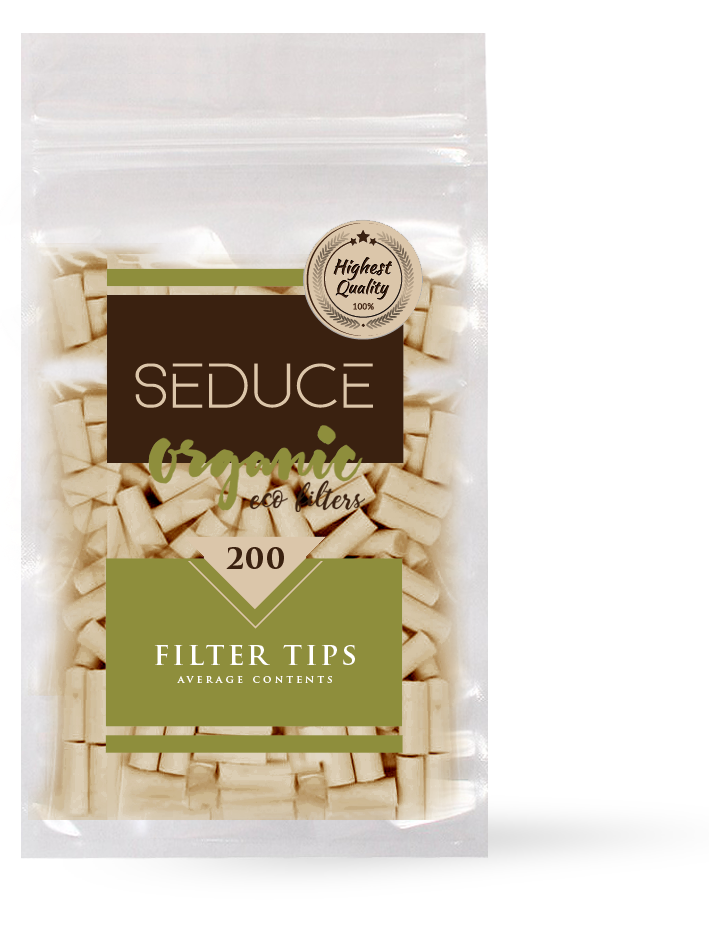 Organic Slim Cigarette Filters - 100% Biodegradable Cigarette Filter Tips for Rolling